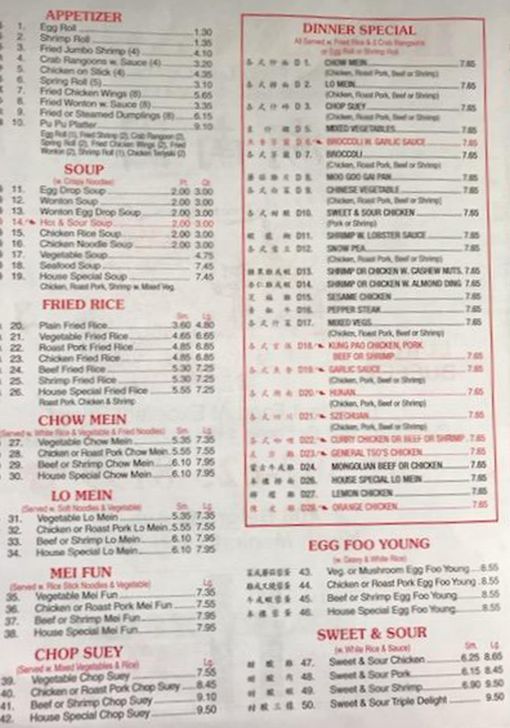 Hunan Garden Menu North Mankato Mn